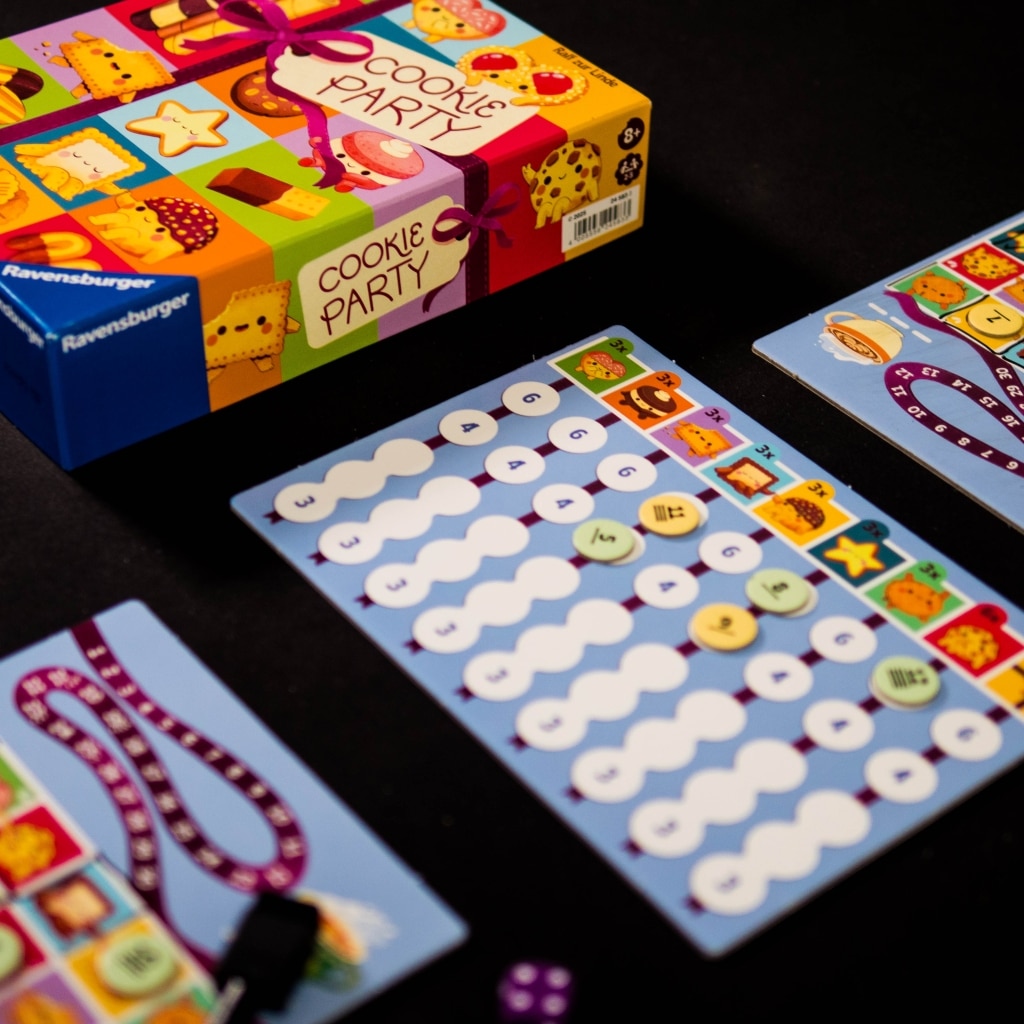 Ravensburger Cookie Party - Gioco Da Tavolo Roll & Write, Per 2-5 Giocatori, Bambini Dagli 8 Anni In Su, Ideale Per Serate In Famiglia