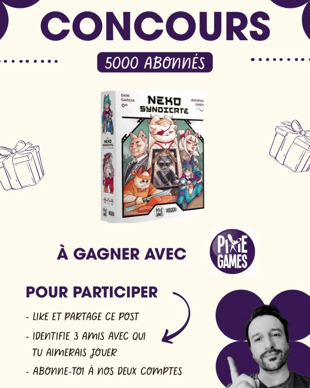 🎲 Concours du mois 🎲

Pour fêter (avec un peu de retard) les 5000 abonnés sur Instagram et les 1 an du site www.mr-boardgames.com 🎂

👉 Pour participer, rien de plus simple :
1️ - Likez ce post
2️ - Abonnez-vous aux comptes @mr_boardgames_com et @pixiegames.officiel 
3️ - Identifiez en commentaire 3 amis avec qui vous aimeriez jouer

💡 N’hésitez pas à partager ce post en story si vous le souhaitez.

📍 Concours réservé aux particuliers résidant en France métropolitaine et en Belgique.

📅 Tirage au sort du gagnant en octobre.

⚠️ Ce concours n’est ni géré ni sponsorisé par Instagram.

#boardgame #boardgamer #jeudesociete #jeuxdesociété #jeudeplateau #j2s #bgg #bggcommunity #boardgamegeek #jeux #jds #tabletop #juegodemesa #brettspiele #concours