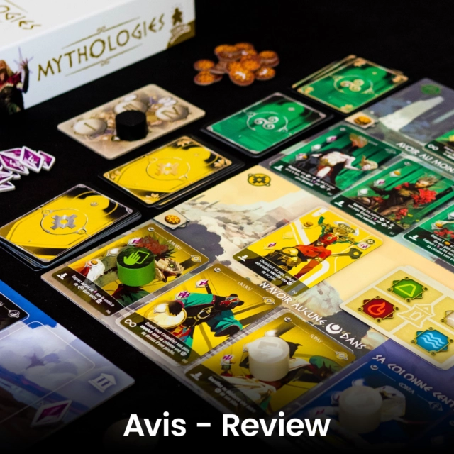 🔸Mythologies 🔸
(Fr & En)

@super.meeple

👀 C'est bien ?

Mythologies est un jeu de tableau de cartes tactique et interactif qui brille par ses nombreuses synergies, sa modularité et sa forte rejouabilité grâce aux différentes mythologies. Malgré des premières parties assez exigeantes et un important besoin d’apprentissage des cartes, le jeu récompense les joueurs investis avec une excellente profondeur stratégique dans un format court.

❤️Excellente rejouabilité
❤️Beaucoup de combos
❤️Mécanique de sélection originale et tendue
❤️Placement des cartes très malin
❤️Forte interaction
❤️Parties relativement rapides
❤️Très belles illustrations

💔Courbe d’apprentissage assez importante
💔Premières parties lentes avec beaucoup de lecture de cartes
💔Certains effets demandent régulièrement de consulter les règles
💔Interaction parfois très punitive
💔Demande plusieurs parties avant d’être pleinement apprécié

La note et l'avis complet sur : www.mr-boardgames.com
.
.
.
Copie presse
.
.
.
👀 Is it good?

Mythologies is a tactical and interactive card tableau game that shines thanks to its numerous synergies, modularity, and high replayability due to its diverse mythologies. Despite some challenging initial games and a significant need to learn the cards, the game rewards dedicated players with excellent strategic depth in a short format.

❤️Excellent replayability
❤️Lots of combos
❤️Original and tense card selection mechanic
❤️Very clever card placement
❤️Strong player interaction
❤️Relatively quick games
❤️Beautiful artwork

💔Steep learning curve
💔Slow start with lots of card reading required
💔Some effects require frequent rulebook consultations
💔Interaction can be quite punishing at times
💔Requires several games to fully appreciate

Full rating and review at: www.mr-boardgames.com